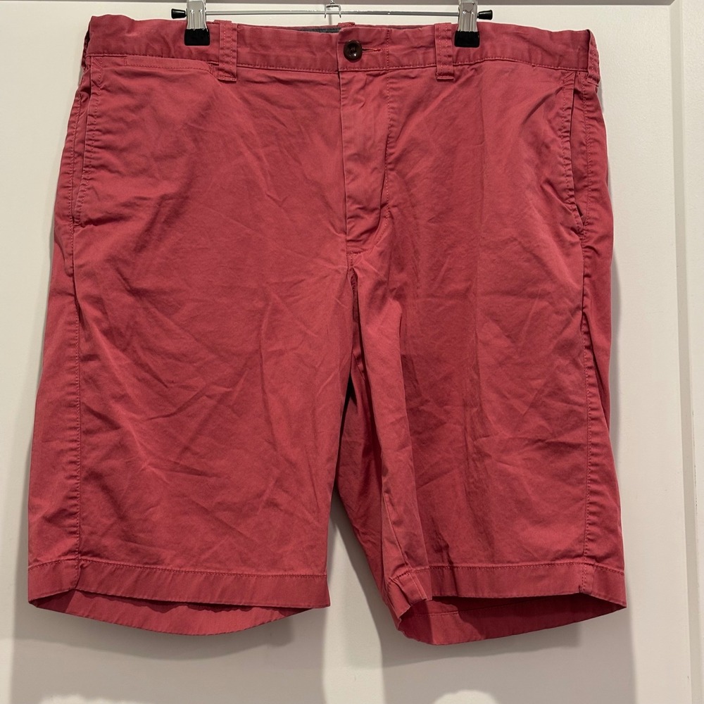 J.Crew Mens Stretch Chino Shorts Red 36 Waist 10.5 Inseam 77388